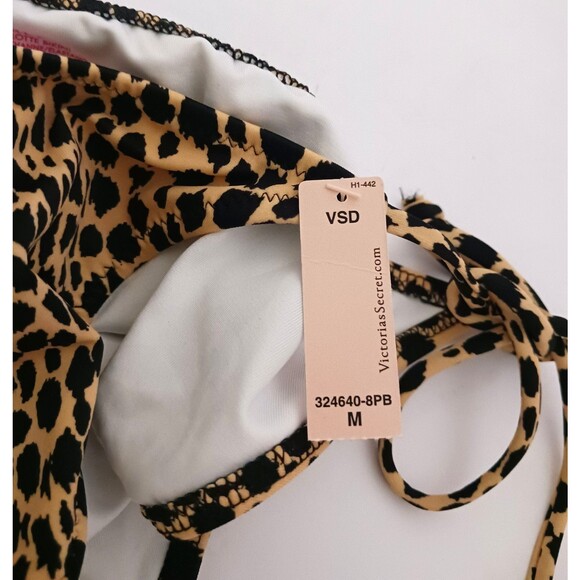 NWT Victoria's Secret Leopard Print Triangle Bikini Sz M - Picture 5 of 12
